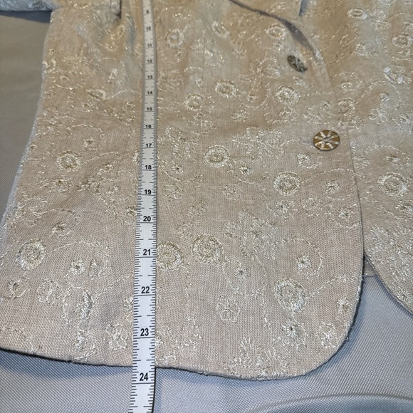 2/$35 Coldwater Creek Beautiful Embroidered linen Blazer Women’s PL Elegant - Picture 6 of 12
